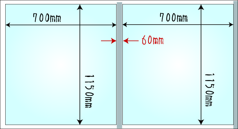 ガラス採寸イメージ図