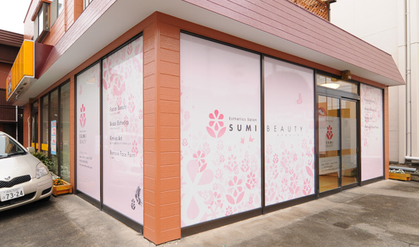 ガラス調フィルム 花柄