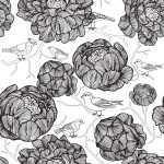 花柄のガラスシールステッカー