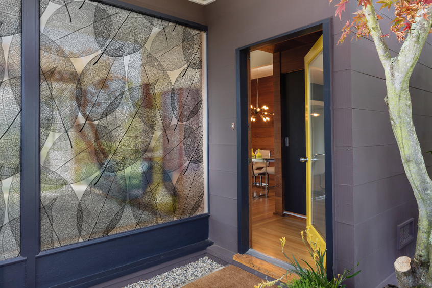 葉脈の目隠しガラスフィルム