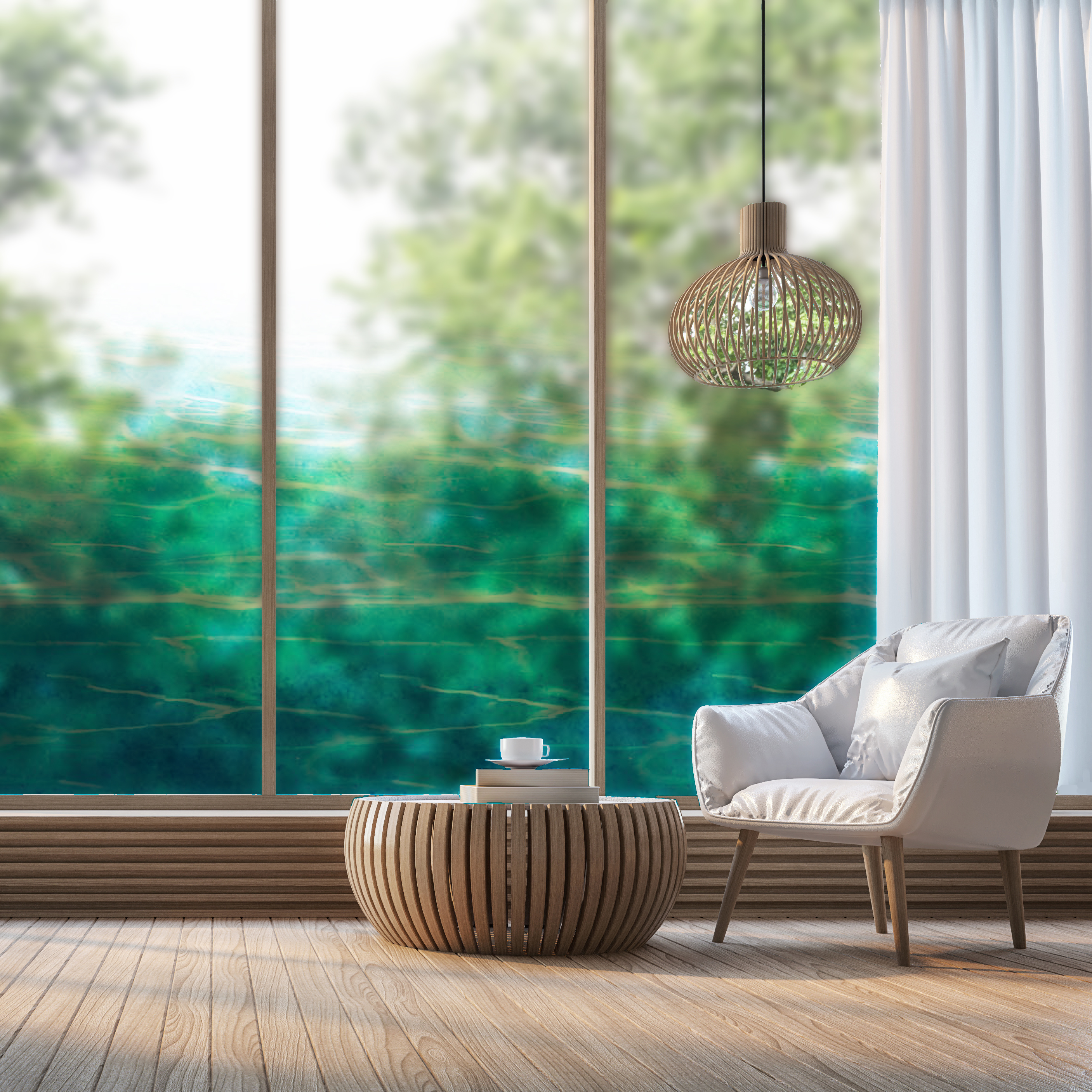 青い波のガラスフィルム