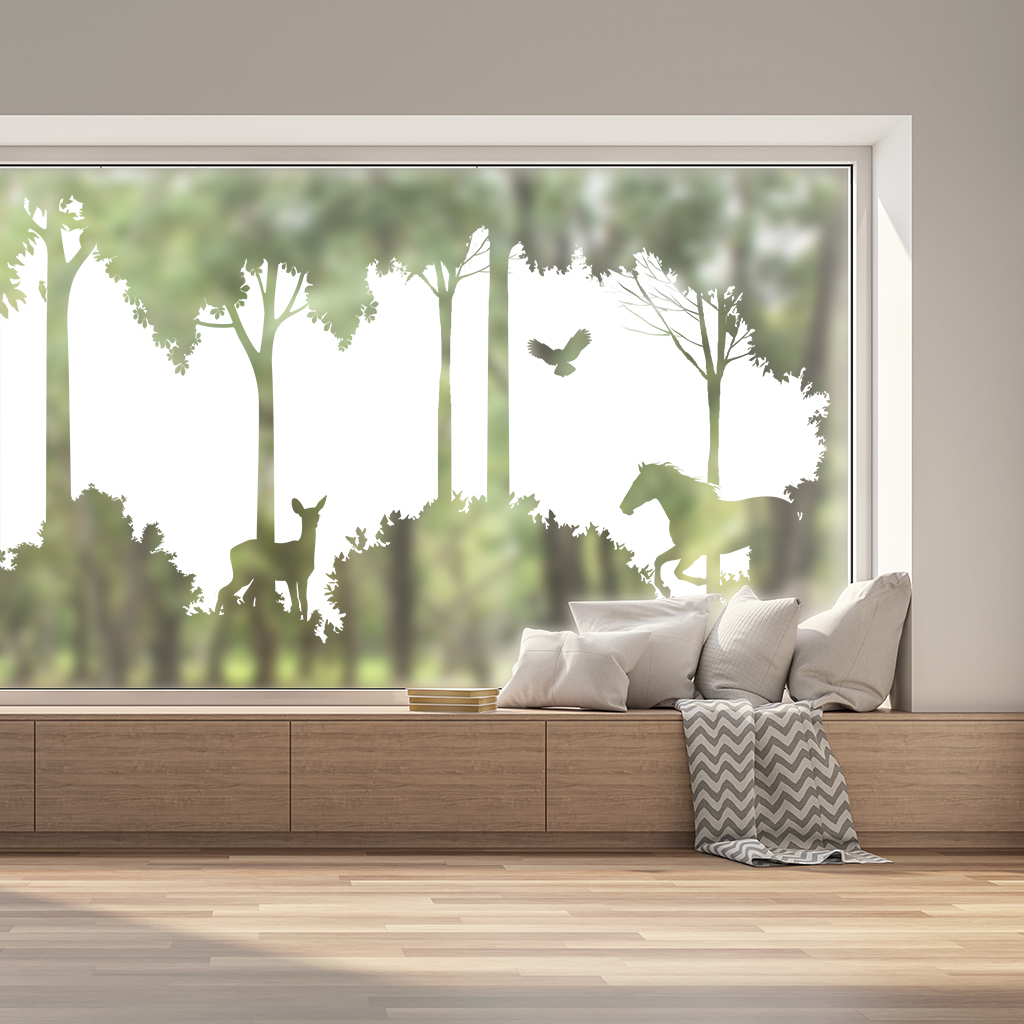 森と動物のガラスフィルム