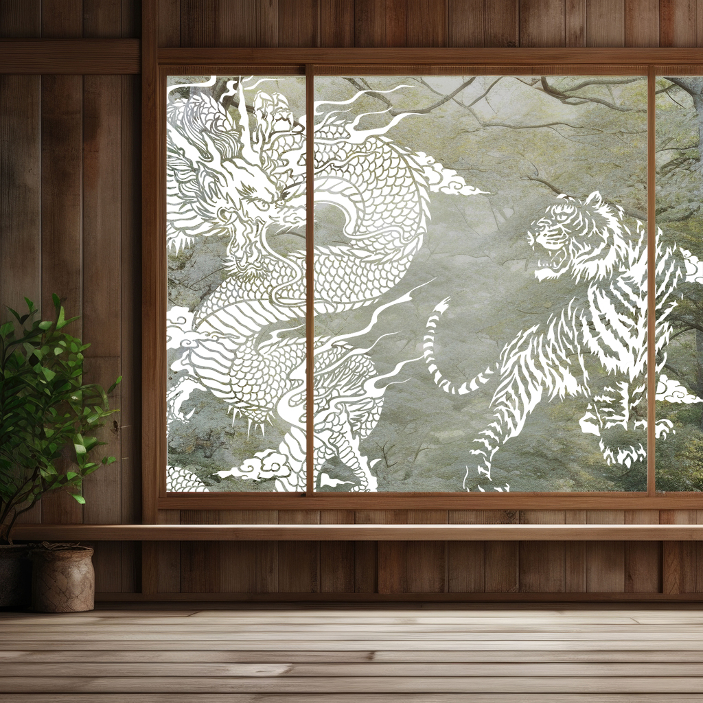龍と虎のガラスフィルム