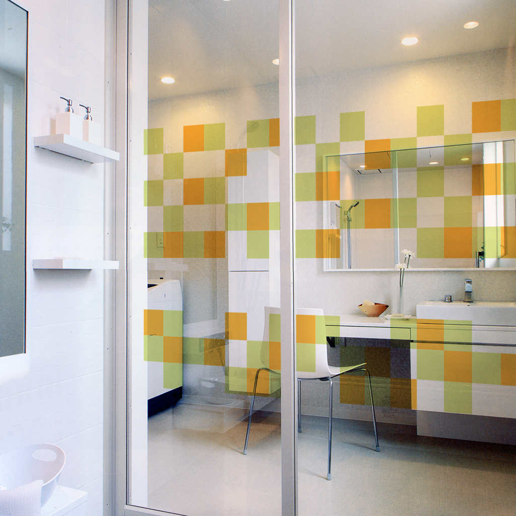 キューブ柄のガラスフィルム