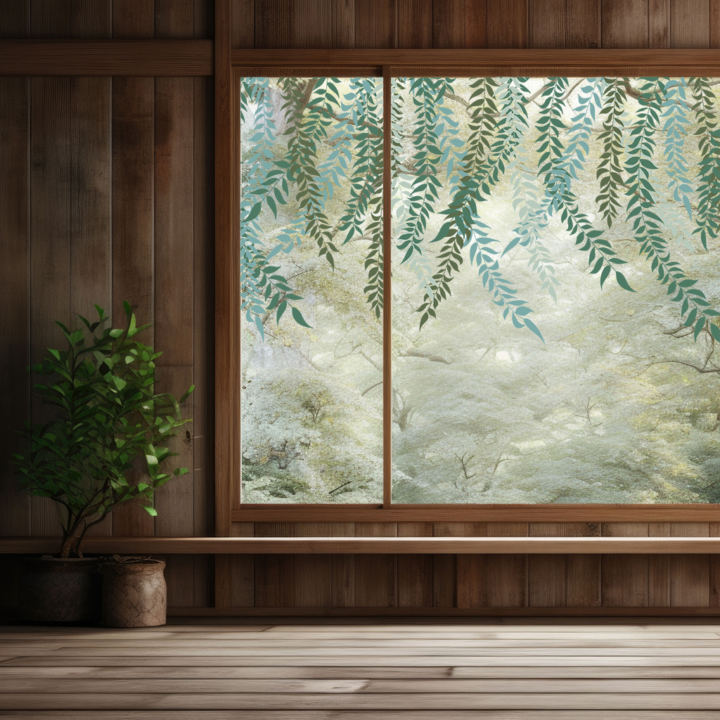 柳のガラスフィルム