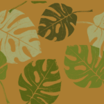 大きなモンステラの葉のデザイン