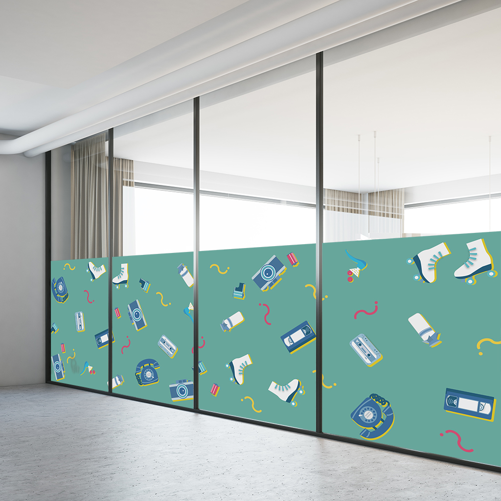 ポップでレトロなガラスフィルム