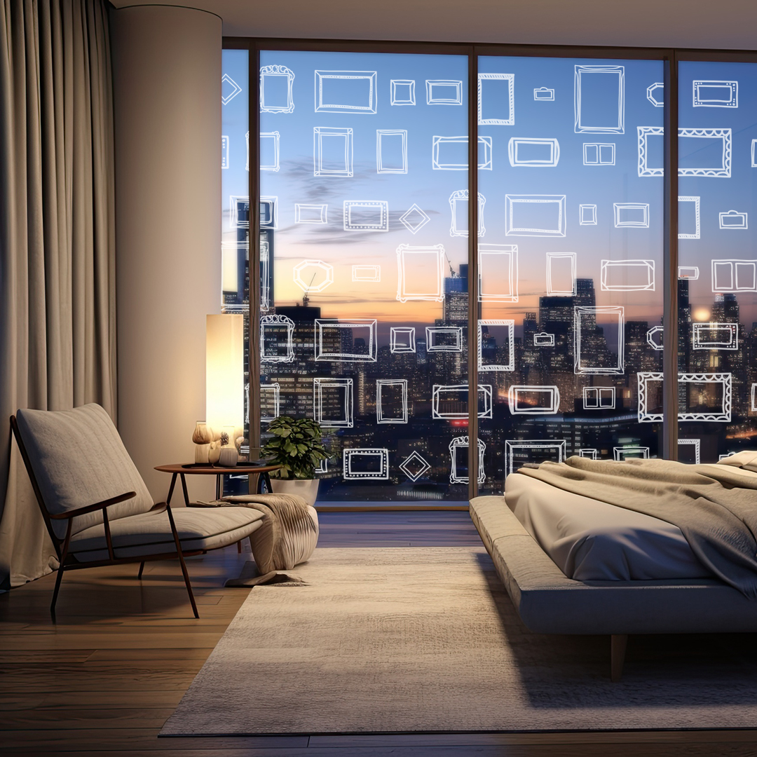 かわいい額縁のガラスフィルム