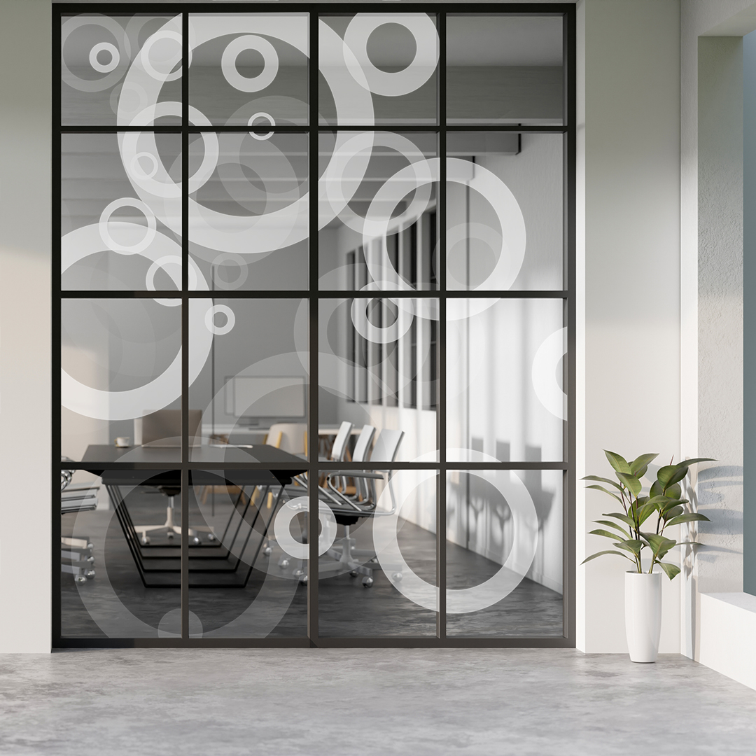 抽象的なサークルデザインのガラスフィルム