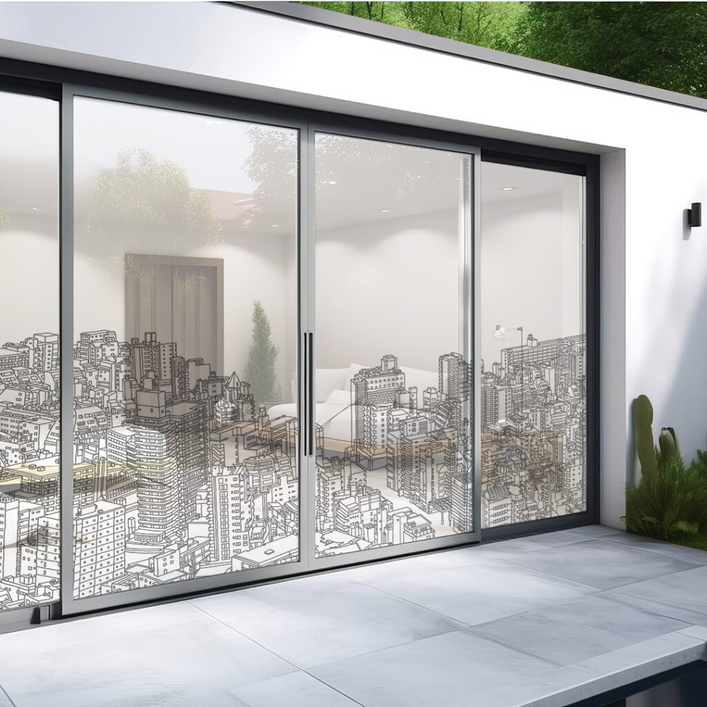 街並みのガラスフィルム