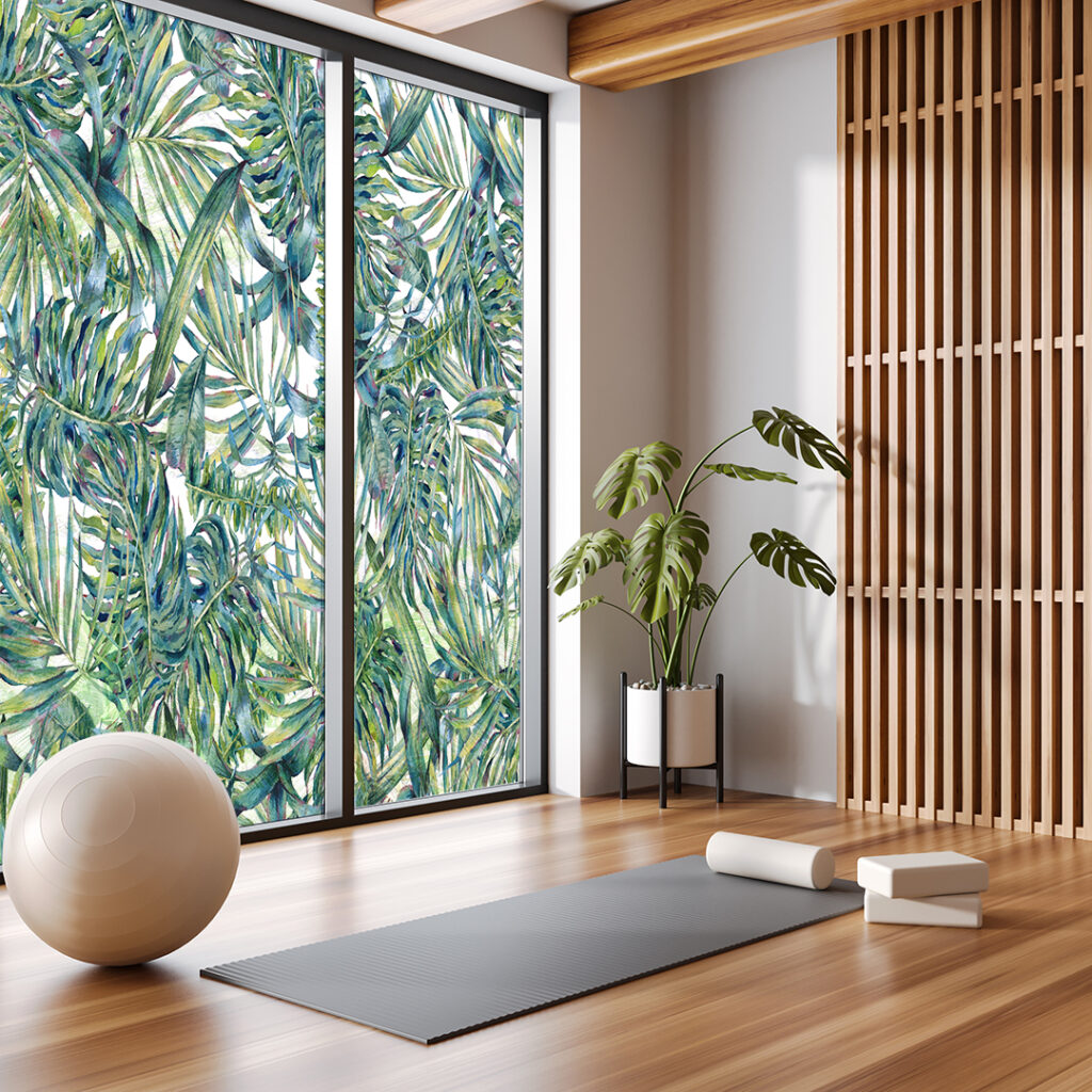 南国の植物のガラスフィルム