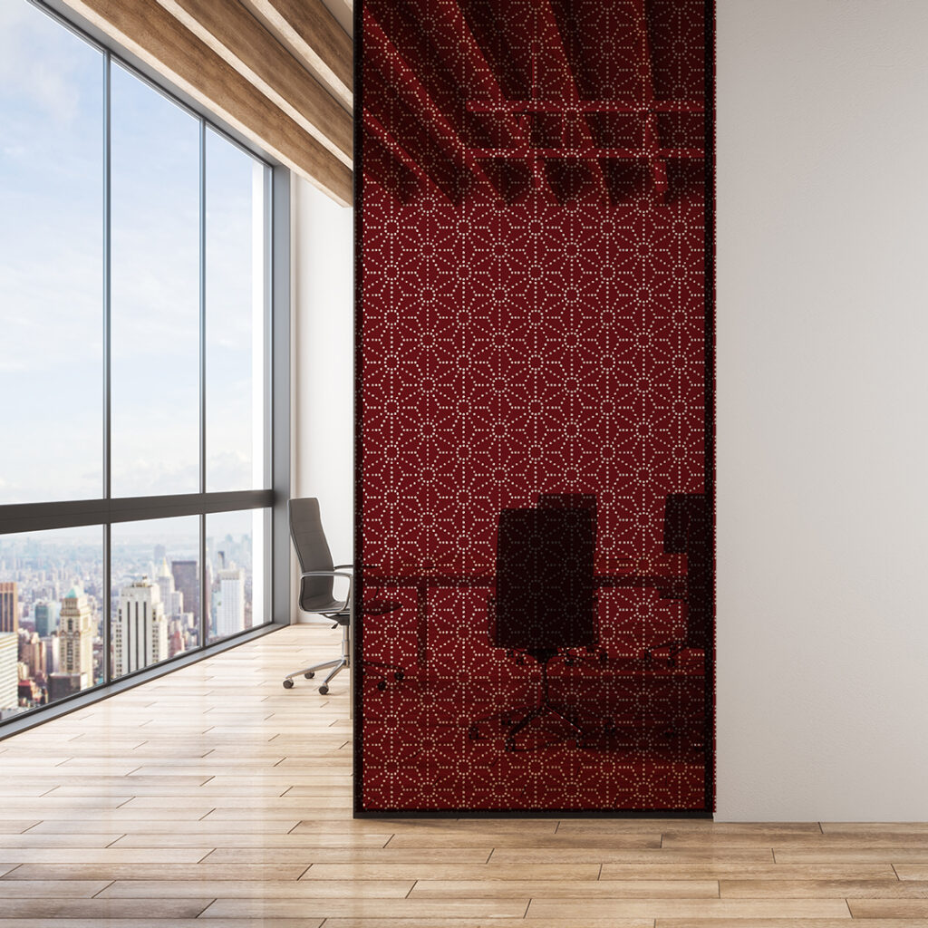 和モダンのパターン柄のガラスフィルム