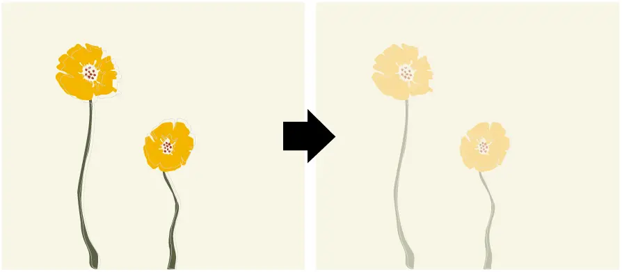 明度アレンジイメージ図 薄く