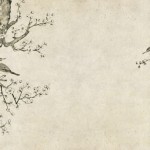 墨で描かれた梅の壁紙