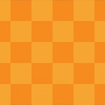 オレンジの市松模様壁紙