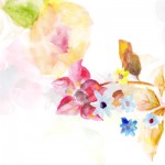 花の水彩画風壁紙