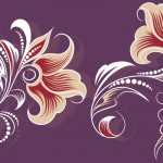 花のイラスト壁紙紫色