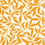 北欧風の葉っぱの壁紙オレンジ