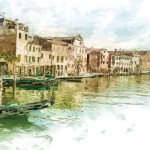 KP-0075   ヴェネツィアの運河と街並