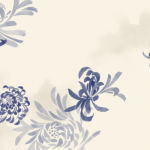 水彩の菊のデザイン壁紙