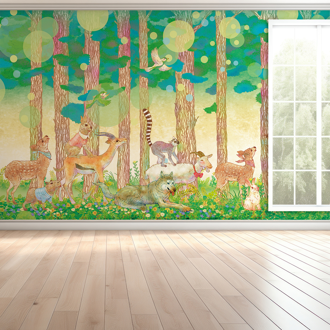森と動物の壁紙