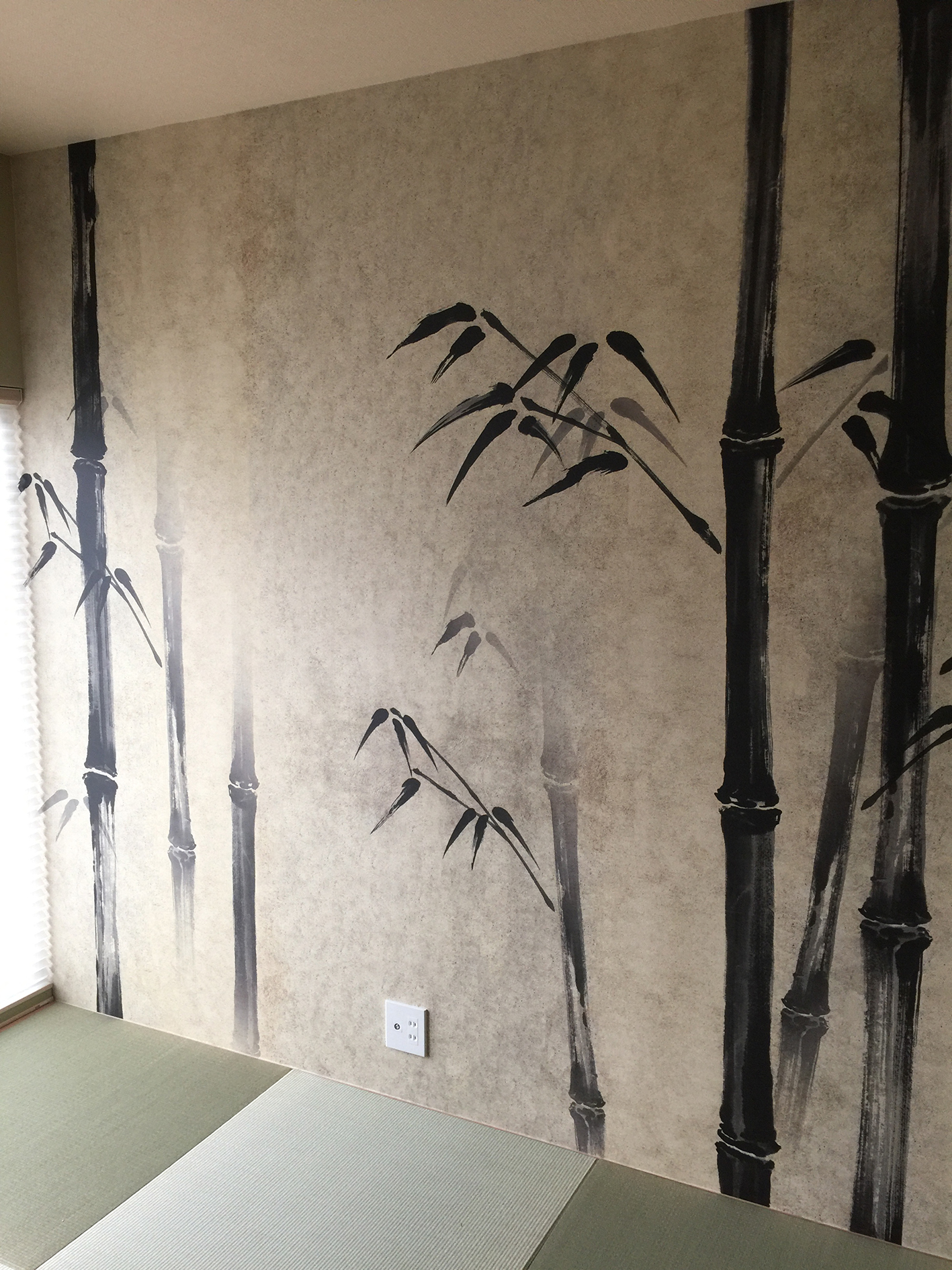 竹の水墨画の壁紙