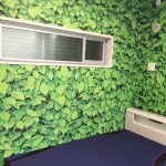施工事例,緑,植物,寝室,壁紙