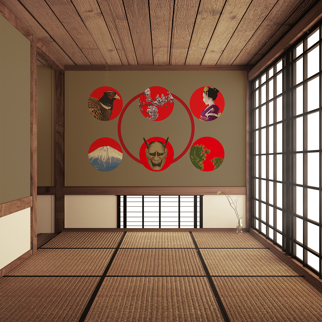 日本の伝統工芸をイメージしたデザイン壁紙