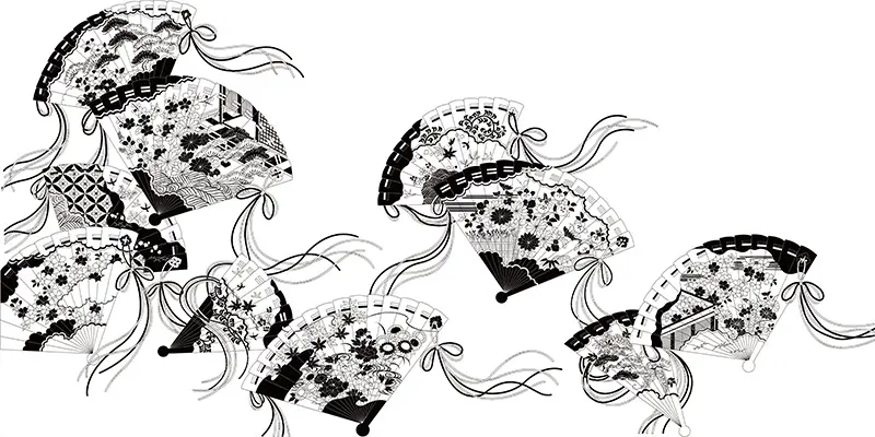 桧扇づくし＿白黒