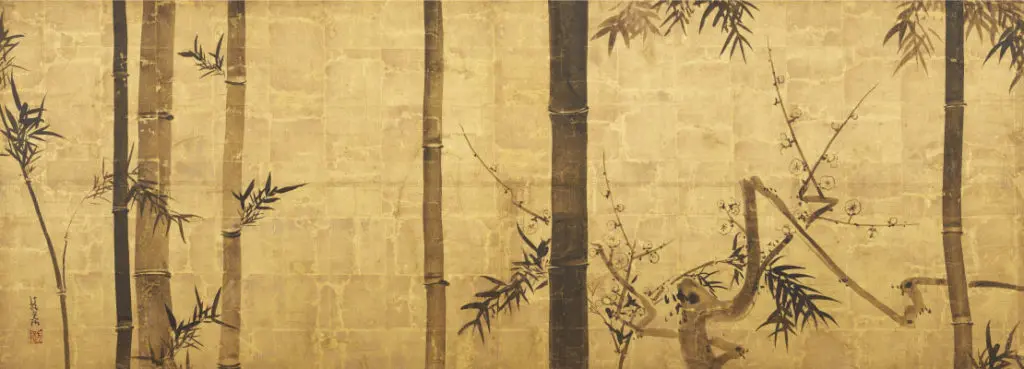 竹梅図屏風