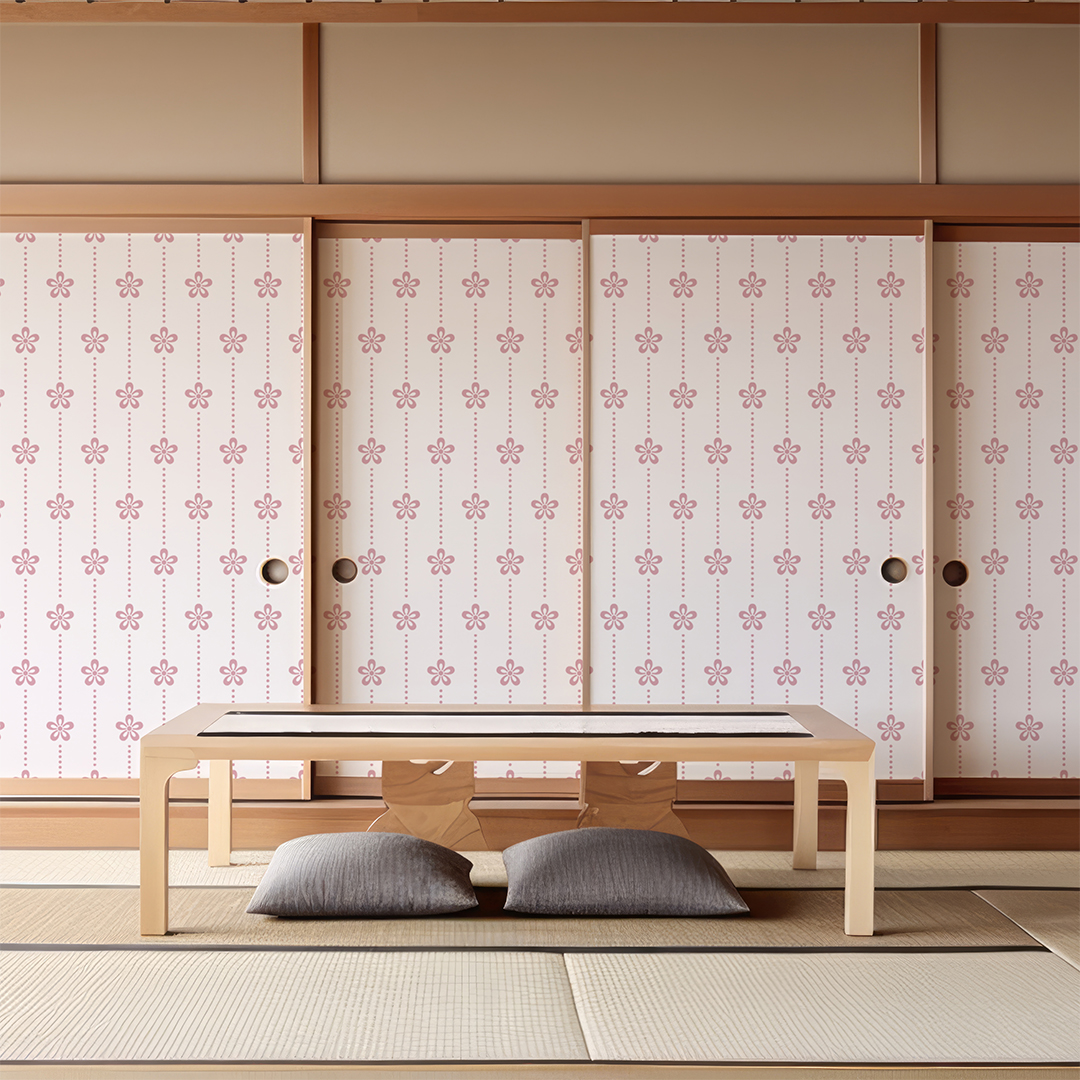 和モダンの小花柄のデザイン